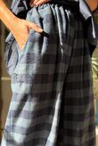 Nora Brushed Cotton Gingham Kick Pant Navy